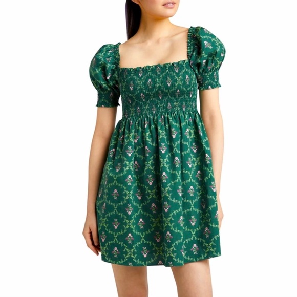 Hill House Dresses & Skirts - ~ SOLD~ Hill House Emerald Trellis Athena Mini Nap Dress
